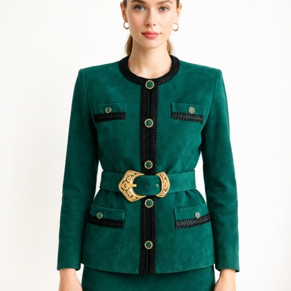 Danier Dresses & Skirts - ⭐️ Host Pick ⭐️Danier Leather | Suede Green Belted Skirt Set